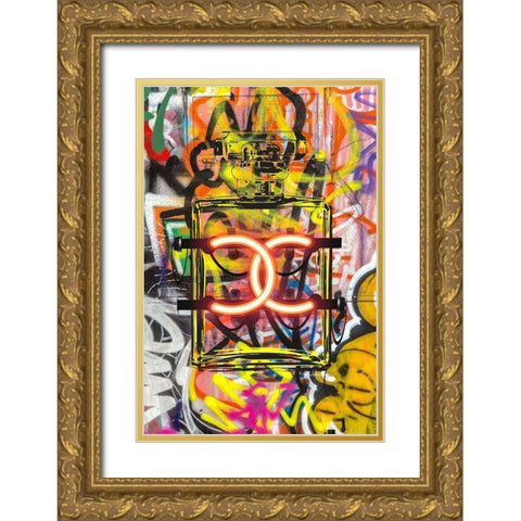 Graffiti Perfume I Gold Ornate Wood Framed Art Print with Double Matting by Greenwood, Amanda