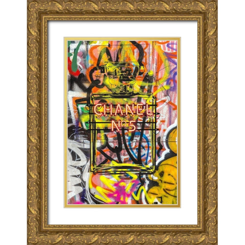 Graffiti Perfume II Gold Ornate Wood Framed Art Print with Double Matting by Greenwood, Amanda