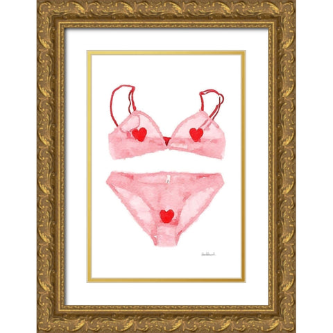 Lingerie III Gold Ornate Wood Framed Art Print with Double Matting by Greenwood, Amanda