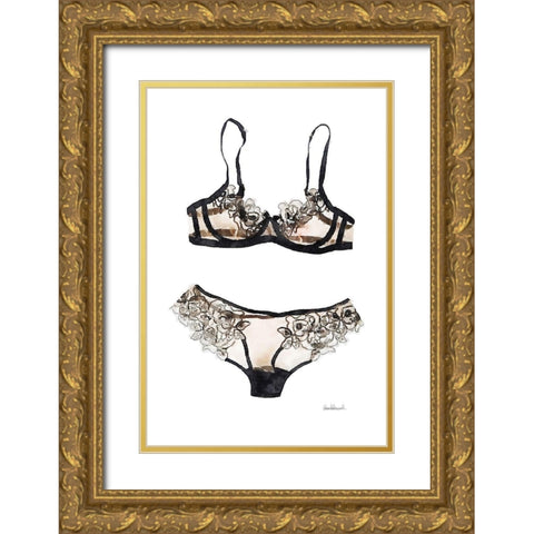 Lingerie V Gold Ornate Wood Framed Art Print with Double Matting by Greenwood, Amanda