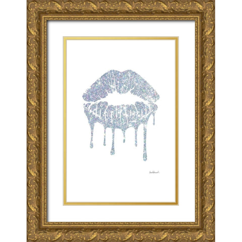 Glitter Lip Silver Gold Ornate Wood Framed Art Print with Double Matting by Greenwood, Amanda