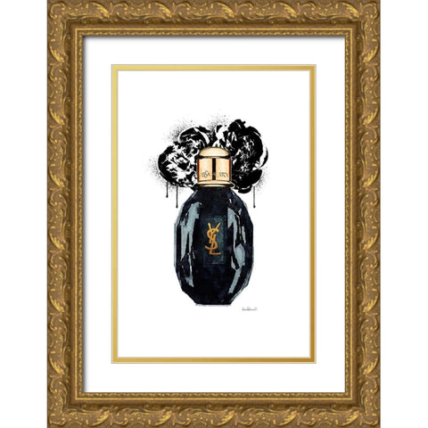 Noir Perfume Flower Gold Ornate Wood Framed Art Print with Double Matting by Greenwood, Amanda