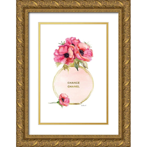 Gold Perfume Poppy Gold Ornate Wood Framed Art Print with Double Matting by Greenwood, Amanda