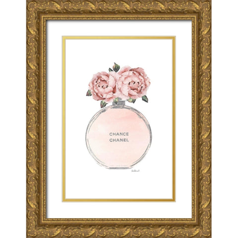 Silver Perfume Peony Gold Ornate Wood Framed Art Print with Double Matting by Greenwood, Amanda