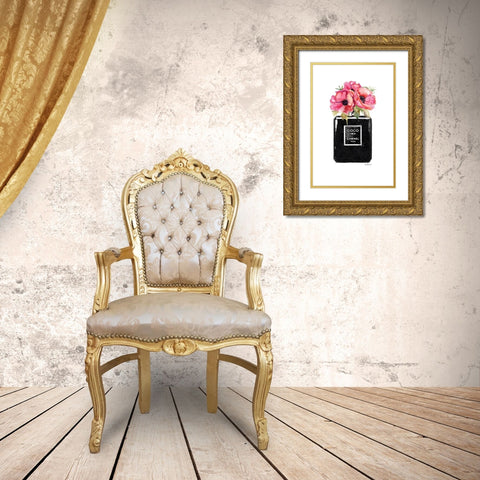 Perfume Noir Poppy Gold Ornate Wood Framed Art Print with Double Matting by Greenwood, Amanda