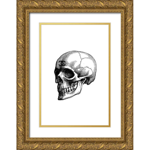 Black Skull Gold Ornate Wood Framed Art Print with Double Matting by Greenwood, Amanda
