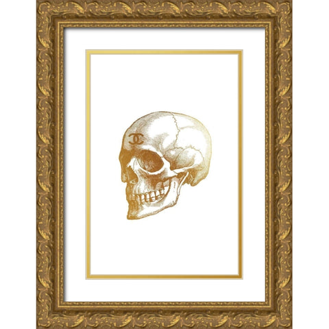 Gold Skull Gold Ornate Wood Framed Art Print with Double Matting by Greenwood, Amanda