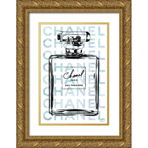Blue Perfume Gold Ornate Wood Framed Art Print with Double Matting by Greenwood, Amanda