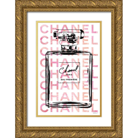Pink Perfume Gold Ornate Wood Framed Art Print with Double Matting by Greenwood, Amanda