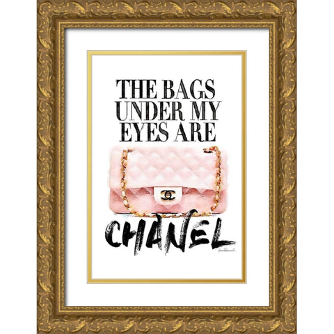 Pink Bag Quote Gold Ornate Wood Framed Art Print with Double Matting by Greenwood, Amanda