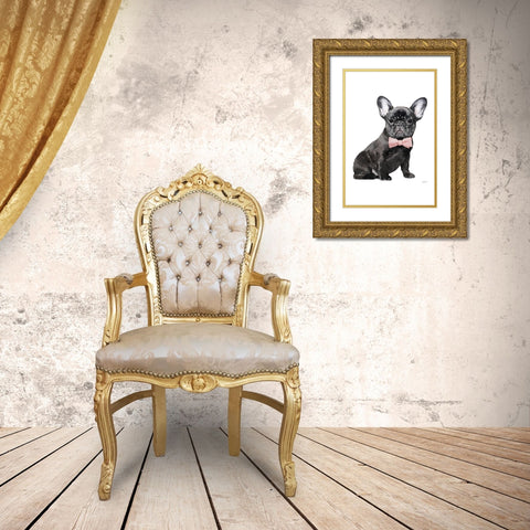 Frenchie I Gold Ornate Wood Framed Art Print with Double Matting by Greenwood, Amanda