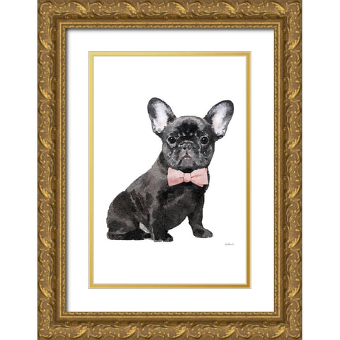 Frenchie I Gold Ornate Wood Framed Art Print with Double Matting by Greenwood, Amanda