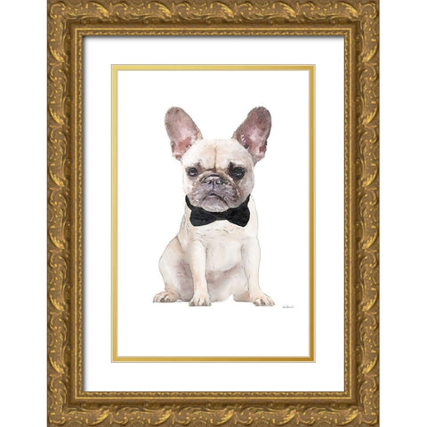 Frenchie II Gold Ornate Wood Framed Art Print with Double Matting by Greenwood, Amanda