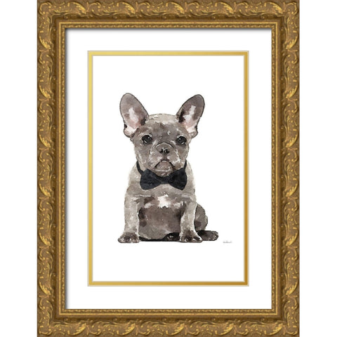 Frenchie IV Gold Ornate Wood Framed Art Print with Double Matting by Greenwood, Amanda