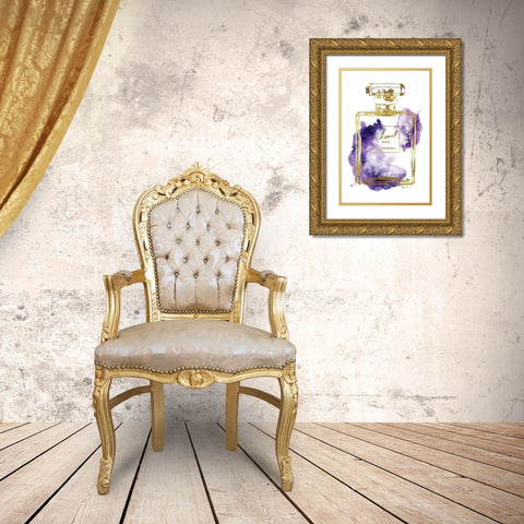 Gold Bottle Purple Gold Ornate Wood Framed Art Print with Double Matting by Greenwood, Amanda