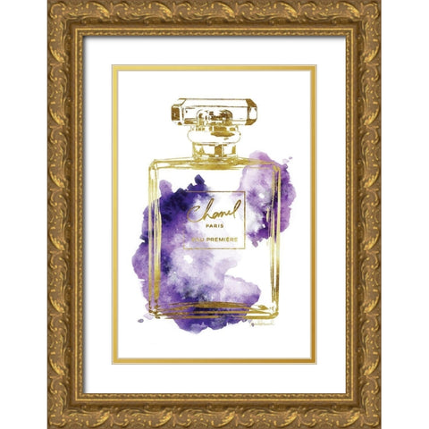 Gold Bottle Purple Gold Ornate Wood Framed Art Print with Double Matting by Greenwood, Amanda