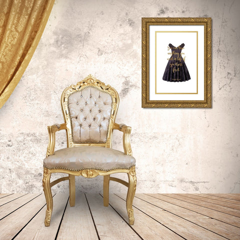 Anything Black Dress Gold Ornate Wood Framed Art Print with Double Matting by Greenwood, Amanda