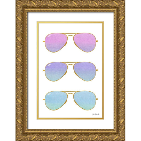 Sunglasses Gold Ornate Wood Framed Art Print with Double Matting by Greenwood, Amanda