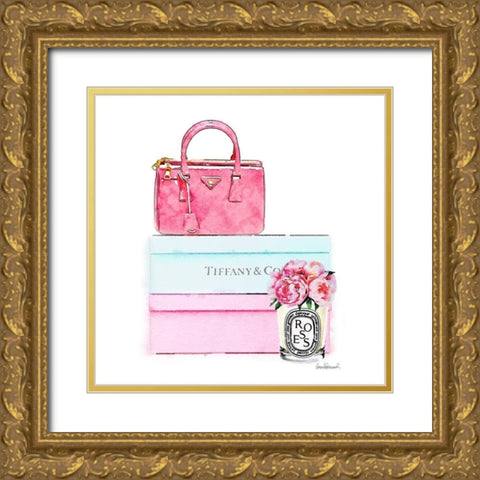 Bags and Shoes Gold Ornate Wood Framed Art Print with Double Matting by Amanda Greenwood