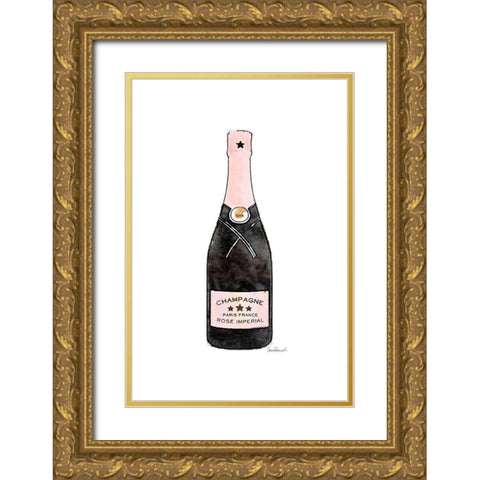 Pink Champange Gold Ornate Wood Framed Art Print with Double Matting by Amanda Greenwood