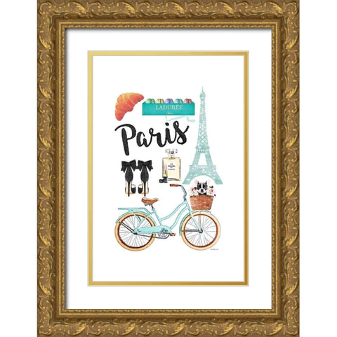 Paris Style II Gold Ornate Wood Framed Art Print with Double Matting by Amanda Greenwood
