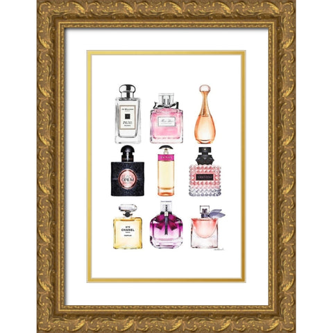 Fragrance Bouquet  Gold Ornate Wood Framed Art Print with Double Matting by Amanda Greenwood