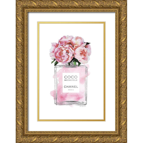Perfume Bottle Bouquet XIV Gold Ornate Wood Framed Art Print with Double Matting by Greenwood, Amanda