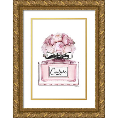 Perfume Bottle Bouquet XVII Gold Ornate Wood Framed Art Print with Double Matting by Greenwood, Amanda