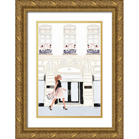 After Shopping Stroll Gold Ornate Wood Framed Art Print with Double Matting by Greenwood, Amanda