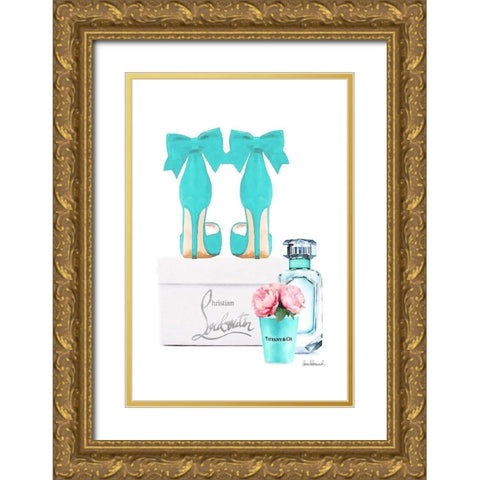 Teal and Co. Gold Ornate Wood Framed Art Print with Double Matting by Greenwood, Amanda