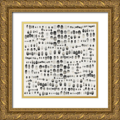 Playful Black and Gray I Gold Ornate Wood Framed Art Print with Double Matting by Perry, Angela