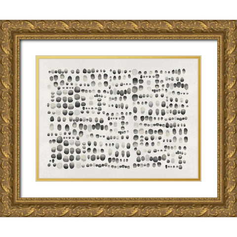 Playful Black and Gray III Gold Ornate Wood Framed Art Print with Double Matting by Perry, Angela