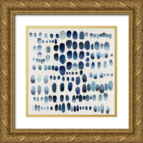 Playful Blue II Gold Ornate Wood Framed Art Print with Double Matting by Perry, Angela