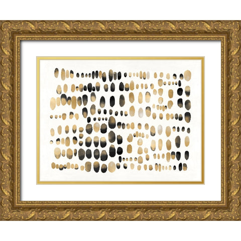 Playful Gold and Black III Gold Ornate Wood Framed Art Print with Double Matting by Perry, Angela