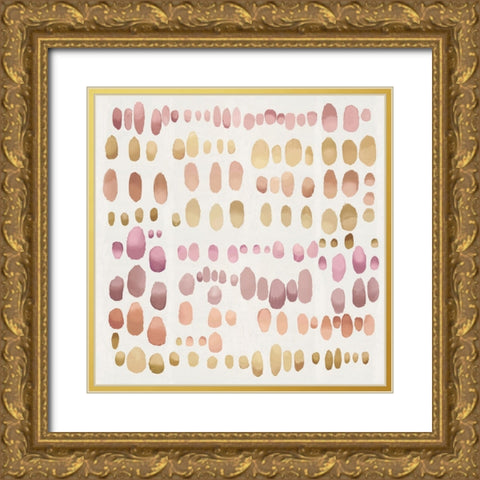 Playful Pink Blush II Gold Ornate Wood Framed Art Print with Double Matting by Perry, Angela