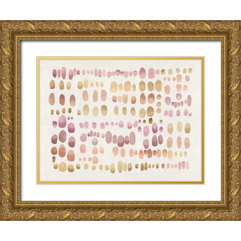 Playful Pink Blush III Gold Ornate Wood Framed Art Print with Double Matting by Perry, Angela