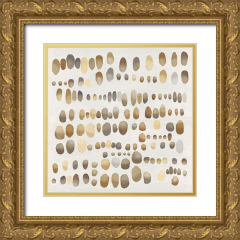 Playful Tan and Cream I Gold Ornate Wood Framed Art Print with Double Matting by Perry, Angela