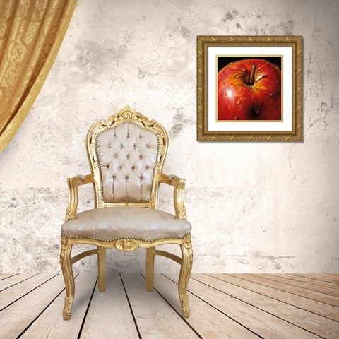 Apple Gold Ornate Wood Framed Art Print with Double Matting by AlmaCh