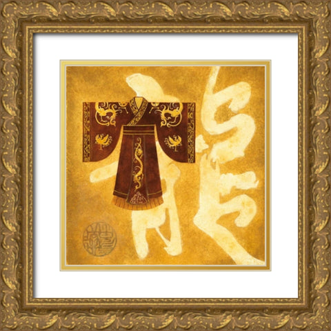 Princess Dress II Gold Ornate Wood Framed Art Print with Double Matting by Luneau, Anne