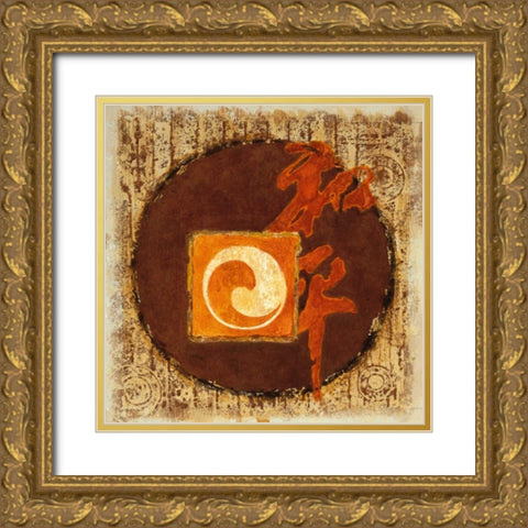 Peace Gold Ornate Wood Framed Art Print with Double Matting by Luneau, Anne