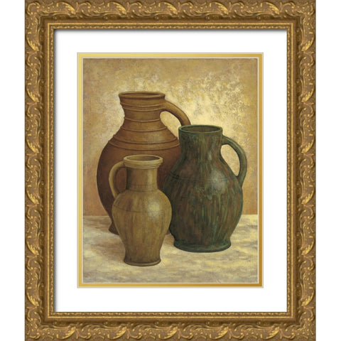 Vasi di terracotta Gold Ornate Wood Framed Art Print with Double Matting by Mazo, Andre