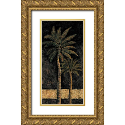 Dusk Palms II Gold Ornate Wood Framed Art Print with Double Matting by Mazo, Andre