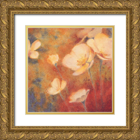 Field of Color I Gold Ornate Wood Framed Art Print with Double Matting by Michaels, Anne