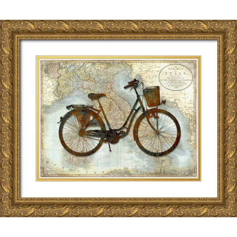 Bike Italy Gold Ornate Wood Framed Art Print with Double Matting by Wade, Amanda