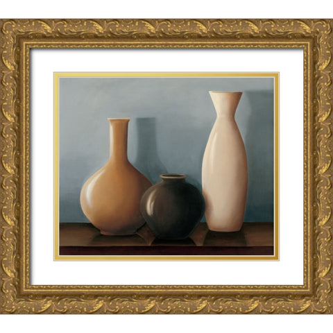 Setting I Gold Ornate Wood Framed Art Print with Double Matting by Stevens, Ariene