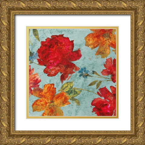 Printemps I Gold Ornate Wood Framed Art Print with Double Matting by Cleret, Audrey