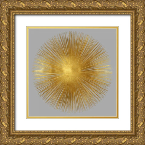 Sunburst on Grey I Gold Ornate Wood Framed Art Print with Double Matting by Young, Abby
