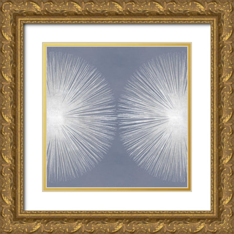Silver Sunburst on Gray II Gold Ornate Wood Framed Art Print with Double Matting by Young, Abby
