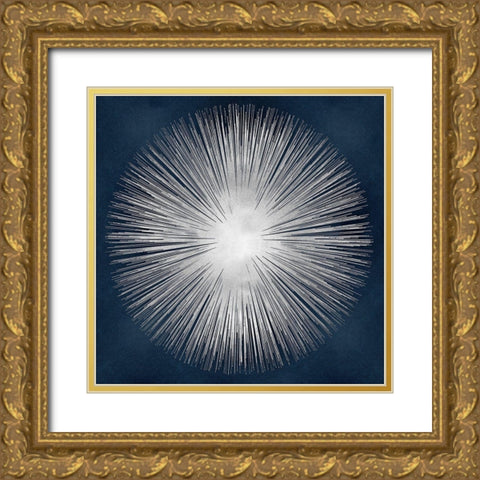 Sunburst on Dark Blue I Gold Ornate Wood Framed Art Print with Double Matting by Young, Abby