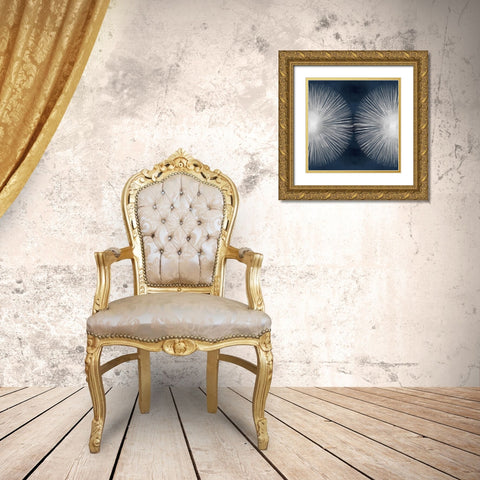 Sunburst on Dark Blue II Gold Ornate Wood Framed Art Print with Double Matting by Young, Abby